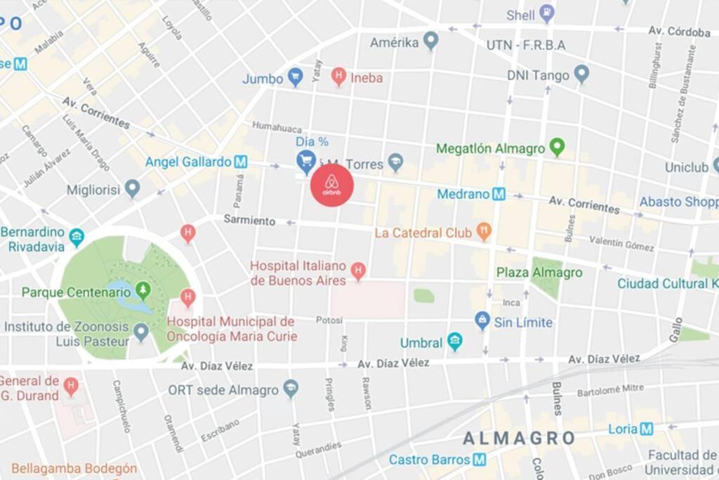 부에노스아이레스 2 Ambientes En Almagro En Av Corrientes Para 2 Personas 아파트 외부 사진